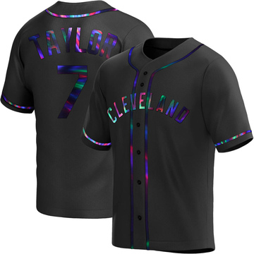 Jake Taylor Men's Replica Cleveland Guardians Black Holographic Alternate Jersey