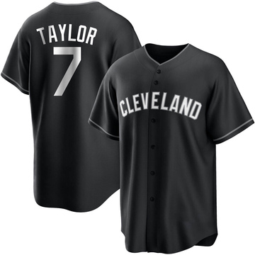 Jake Taylor Men's Replica Cleveland Guardians Black/White Jersey