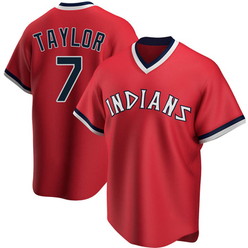 Jake Taylor Men's Replica Cleveland Guardians Red Road Cooperstown Collection Jersey